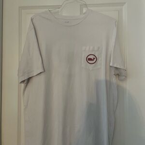 Vineyard Vines Classic White Tee with Red Emblem